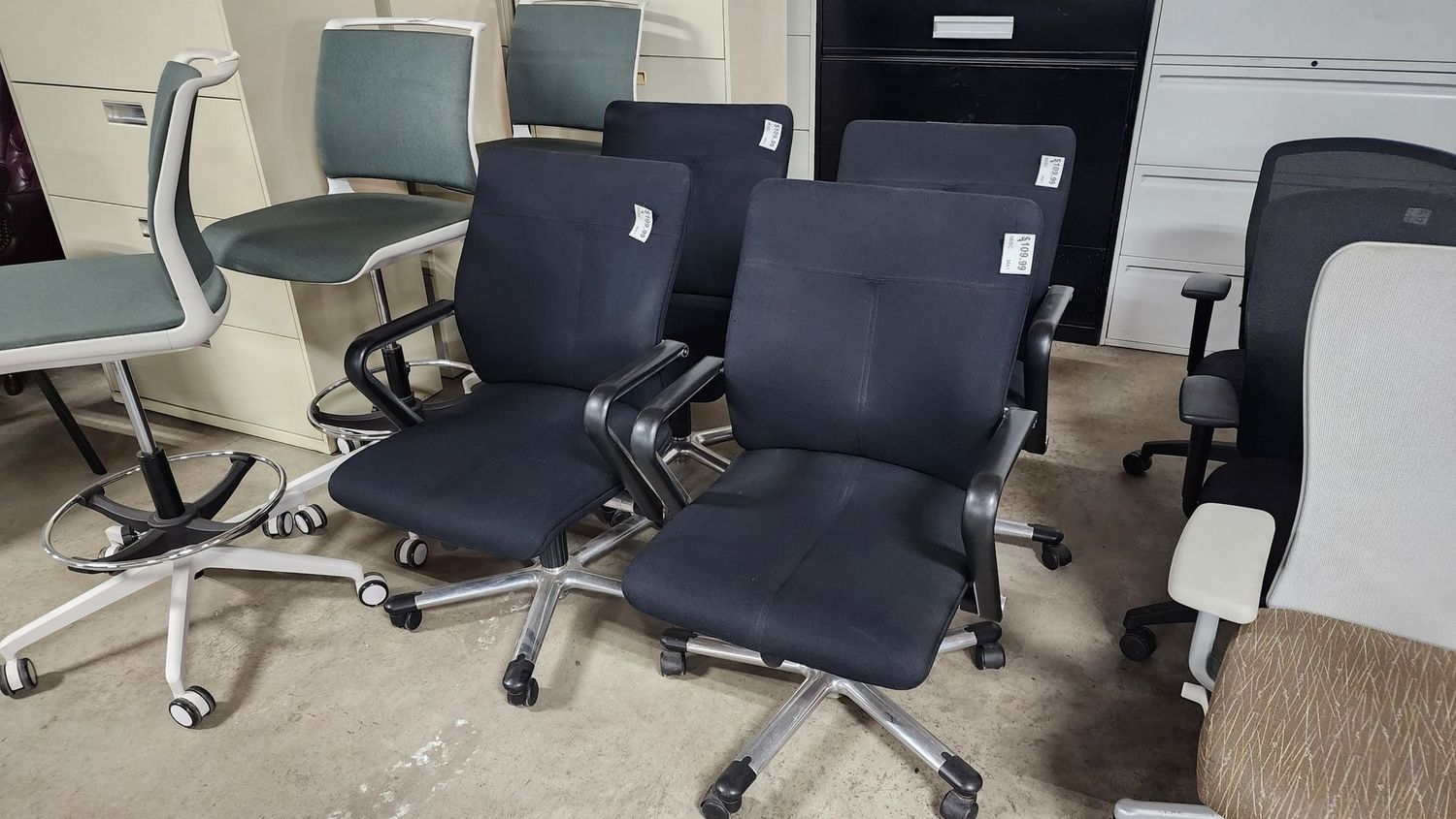 Black Fabric Task Chairs