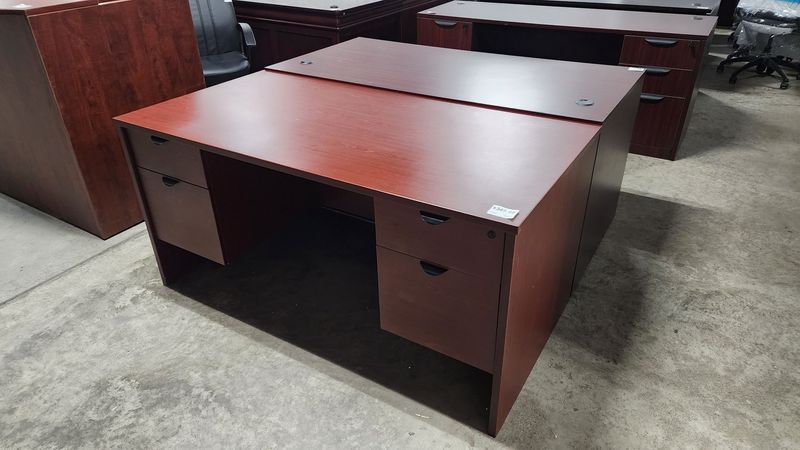 Cherry Double Ped Desk