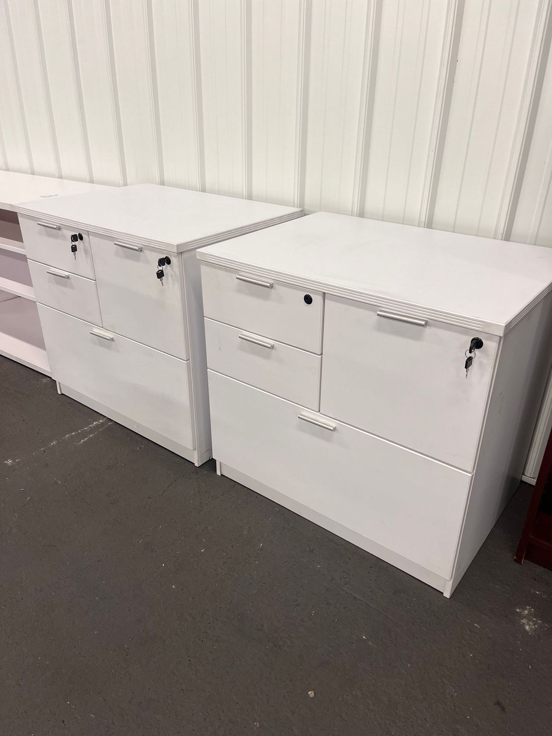 White Combo Filing Cabinets *2 Available