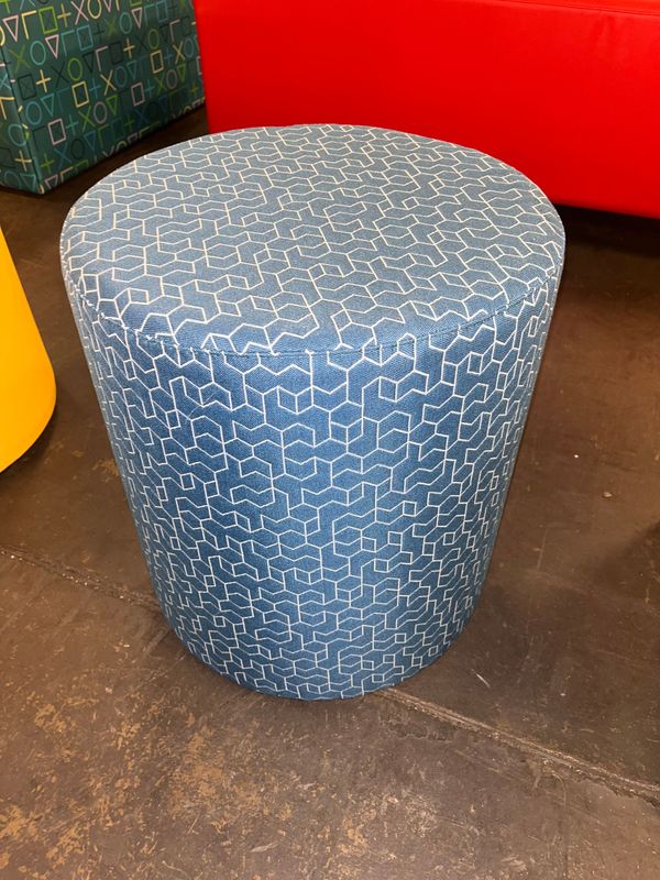 New/Discontinued Blue Round Ottomans *8 in stock