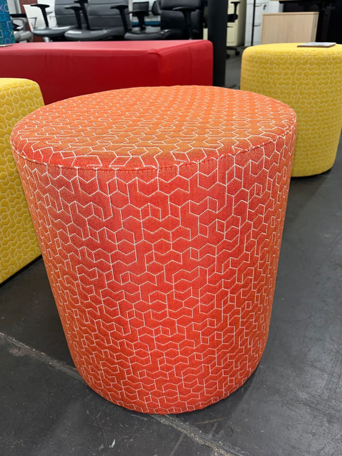 New/Discontinued Red Fabric Ottoman *4 in stock