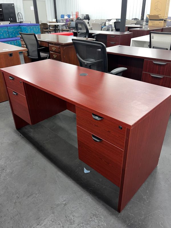 24X60 Mahogany Double Ped Credenza