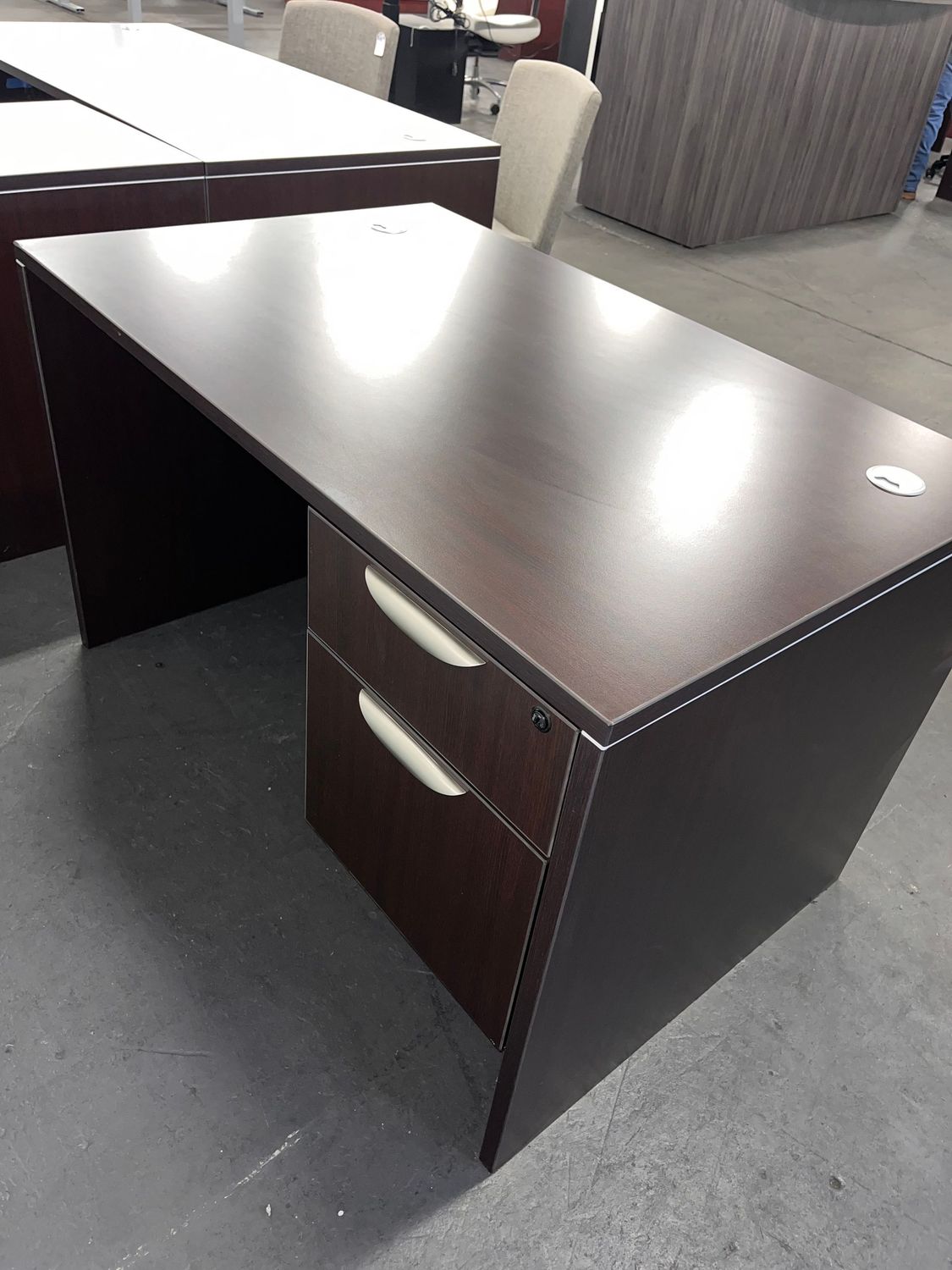 30X48 Single Ped Espresso Desk *New/Overstock