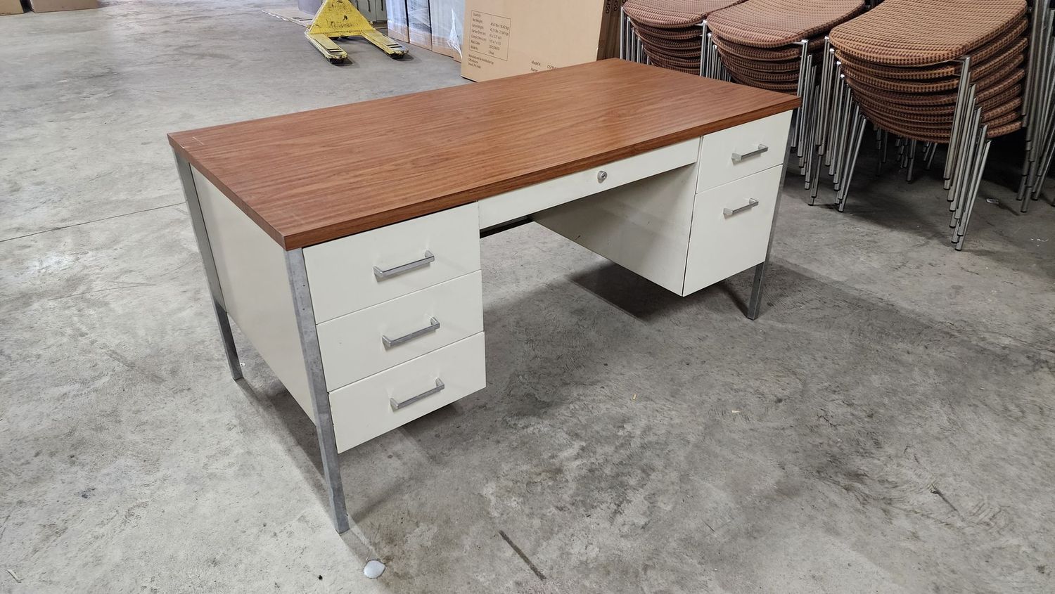 Metal 30x60 Double Ped Desks (20+ in stock)