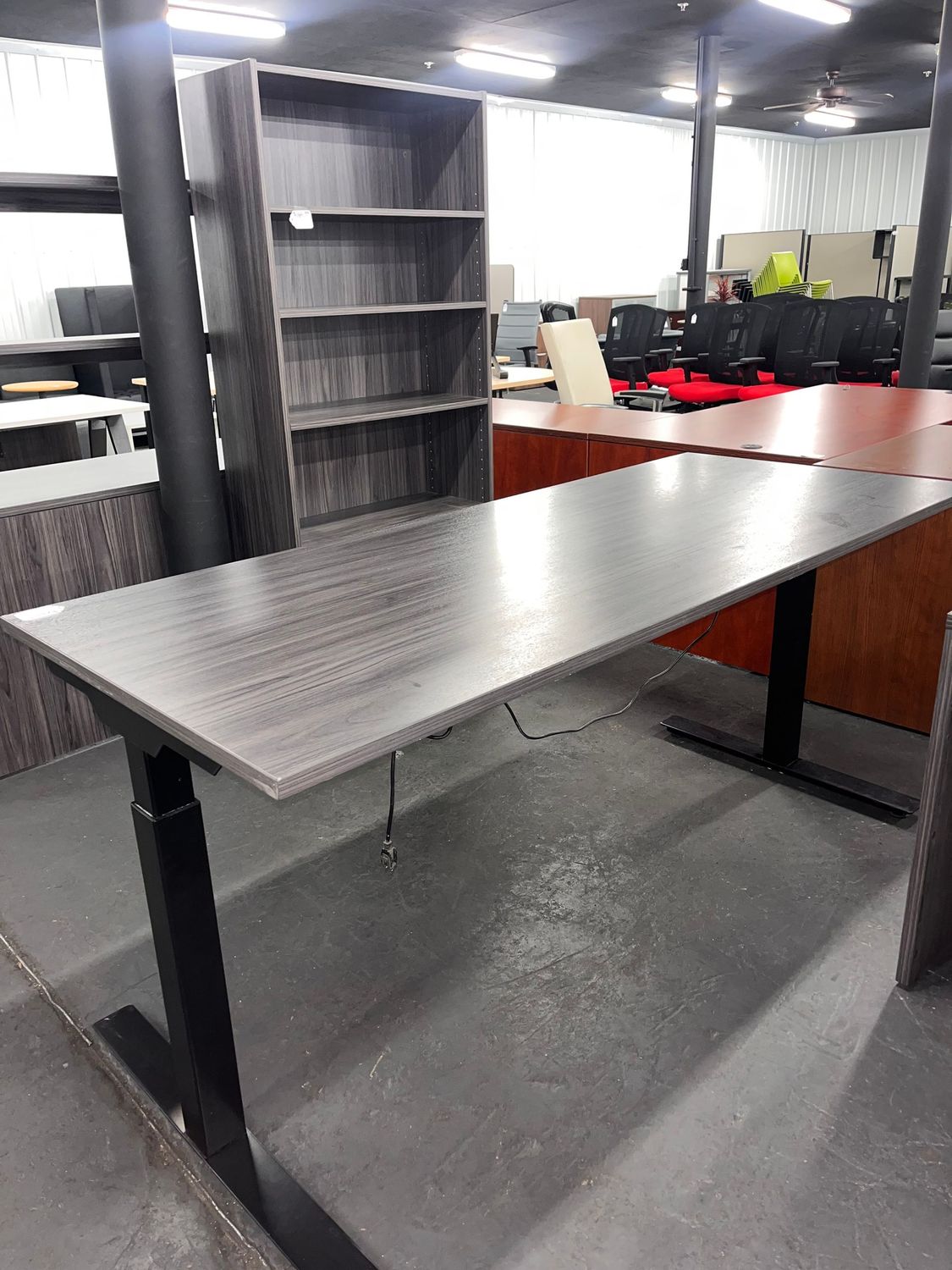 30X72 Coastal Gray Electric Sit Stand