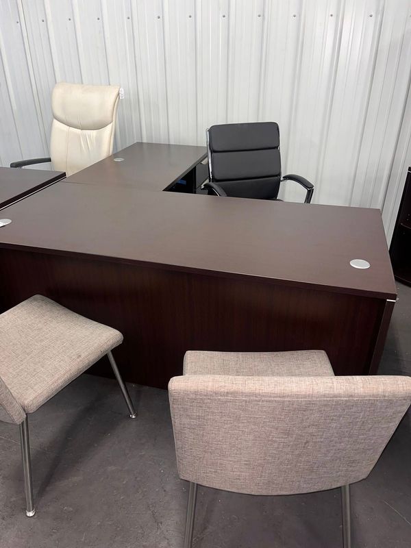 66X72 Espresso L Desk **New/Overstock