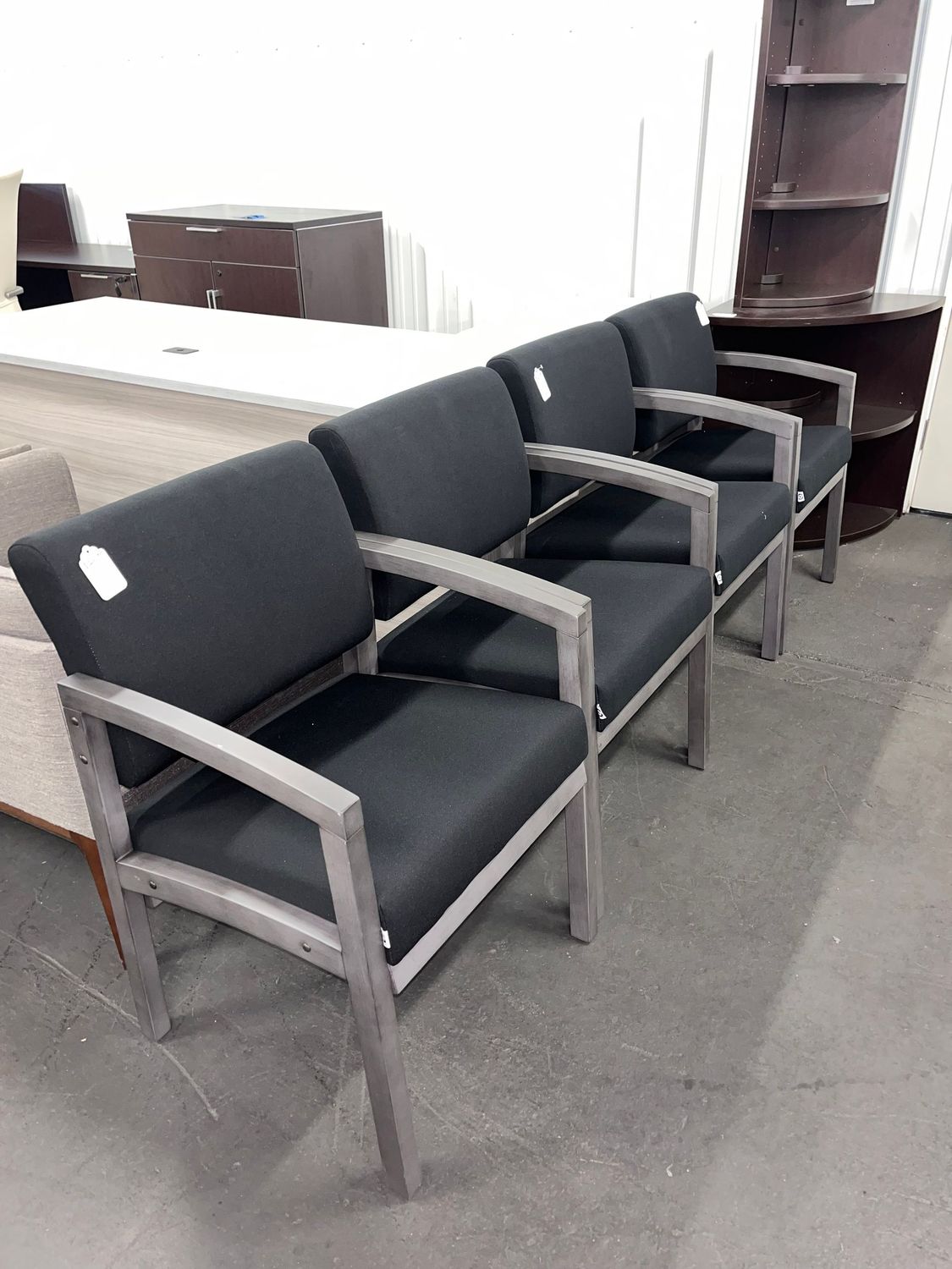 Fabric Gray Framed Side Chairs *4 Available