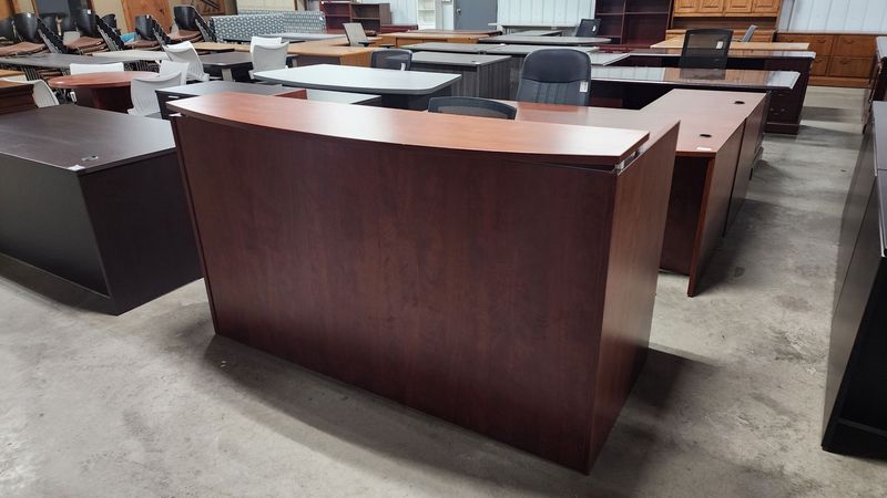 Double Ped Cherry Reception Desk