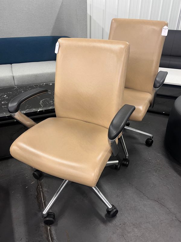 Real Leather Mid Back Executive Chairs *2 Available