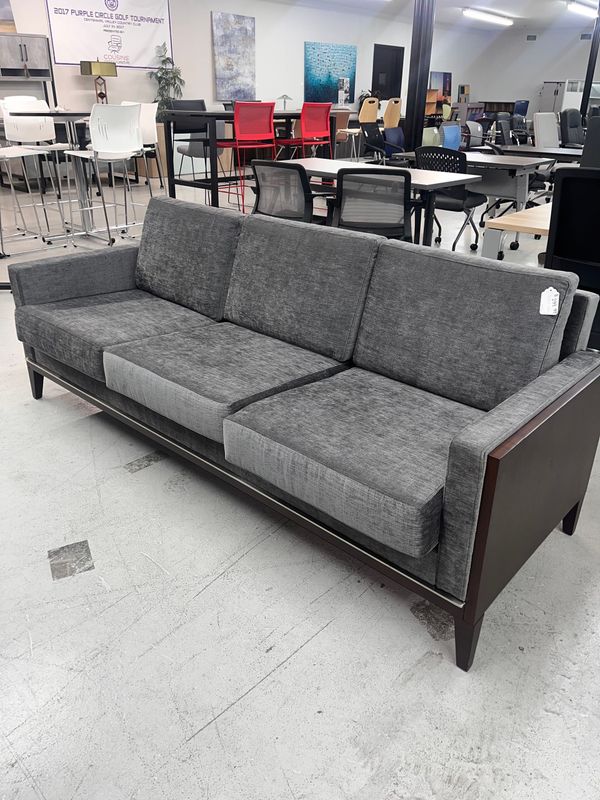 Suede, Wood Framed Sofa