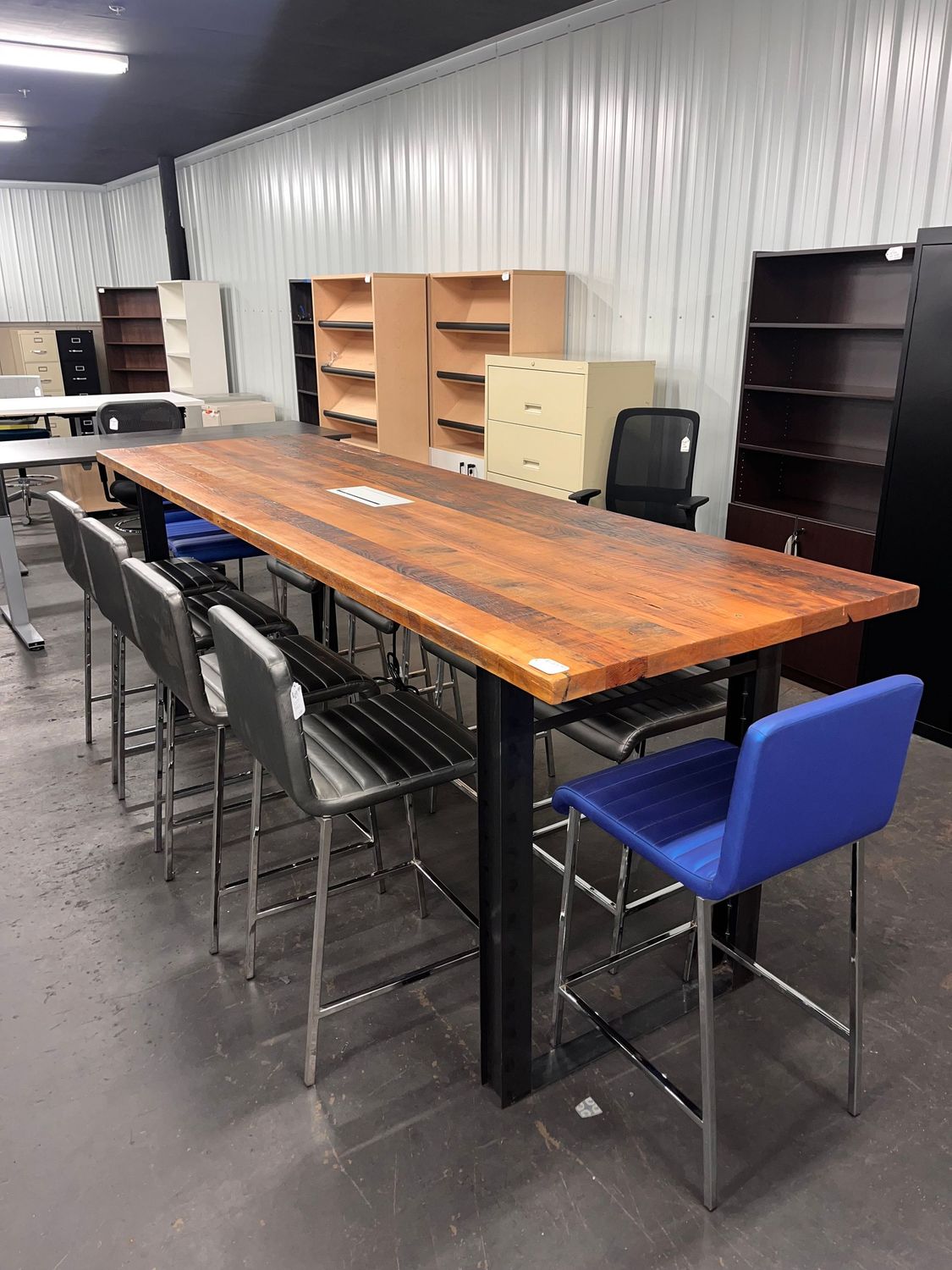 3X10 Bar Height, Solid Wood & Metal Table