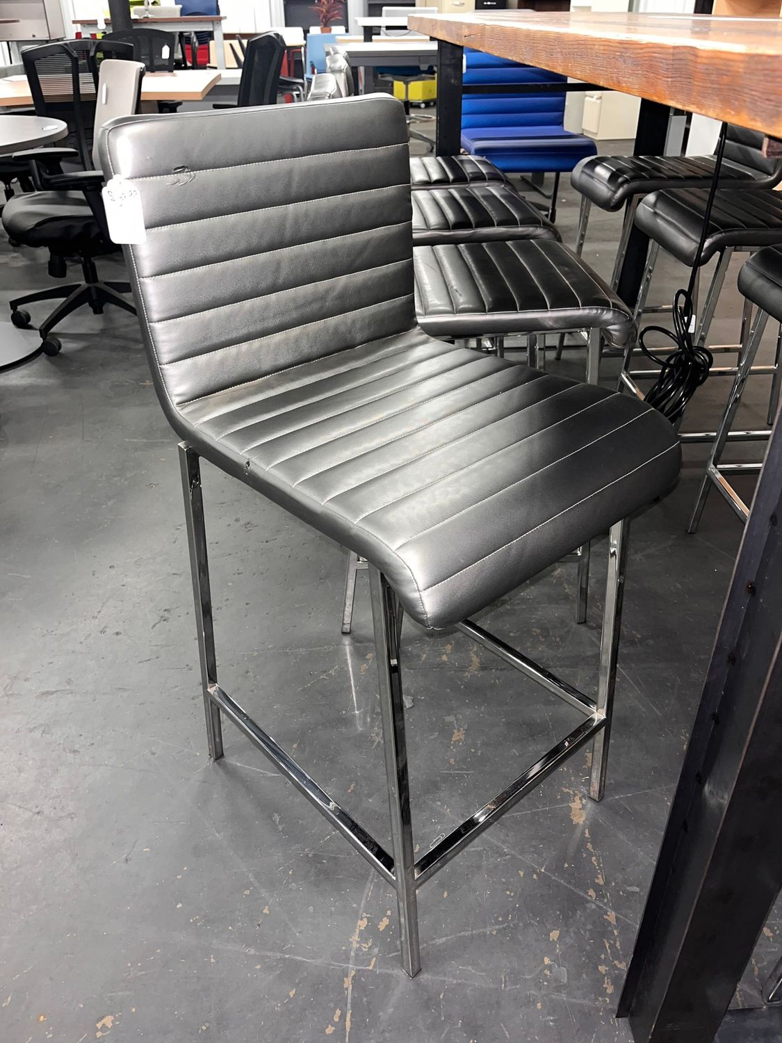 Silver Vinyl Counter Height Stools *At least 12 in stock