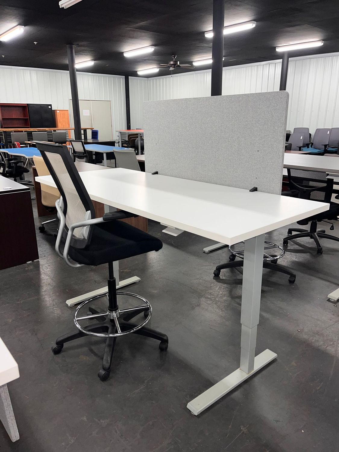 Pneumatic Sit Stand w/ Privacy Panel *2 in stock, Panel can be mounted below for modesty