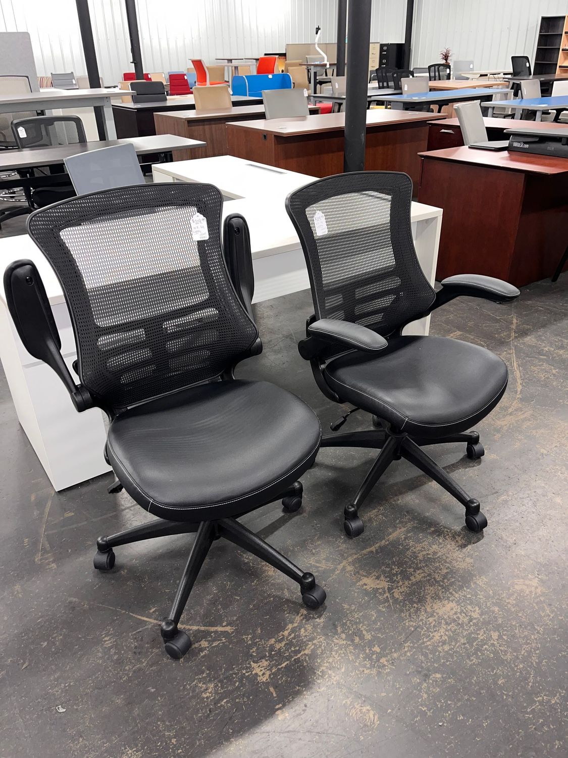 Lightly Used Flip Arm Task Chairs w/ Vinyl Seat *5 in stock, but can get more from another location