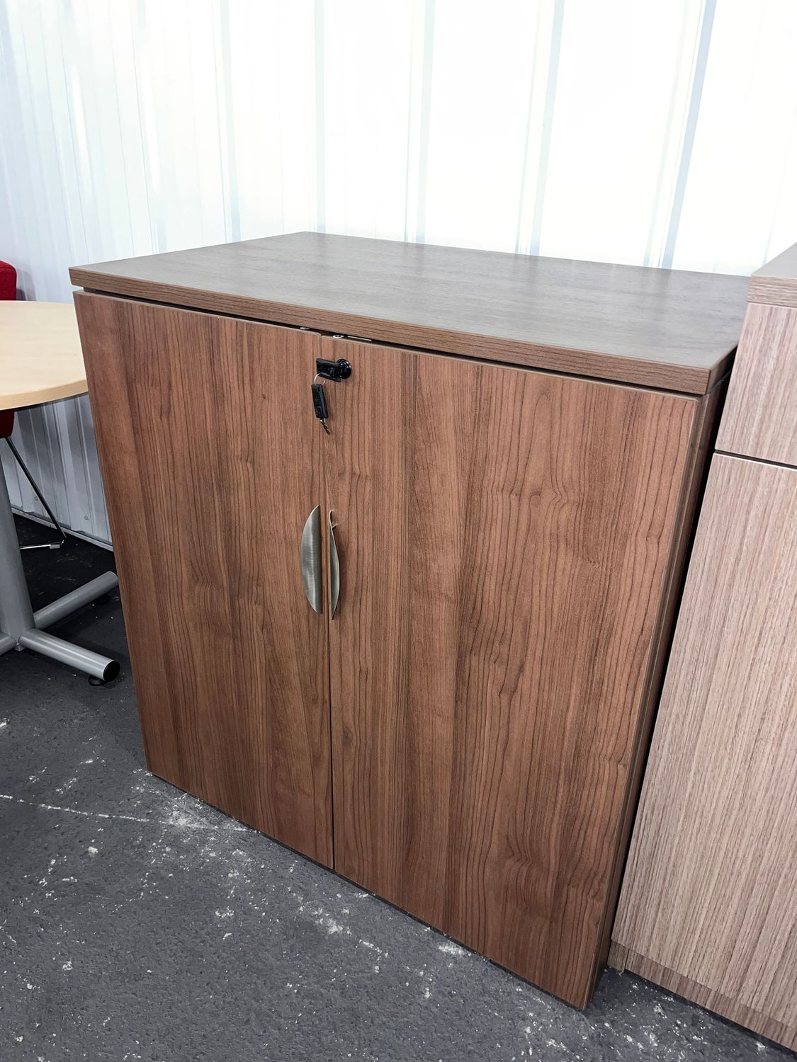 36X36 Walnut Storage Cabinet