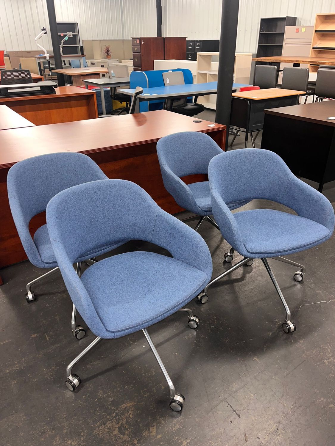 Blue Accent Chairs on Casters *4 Available