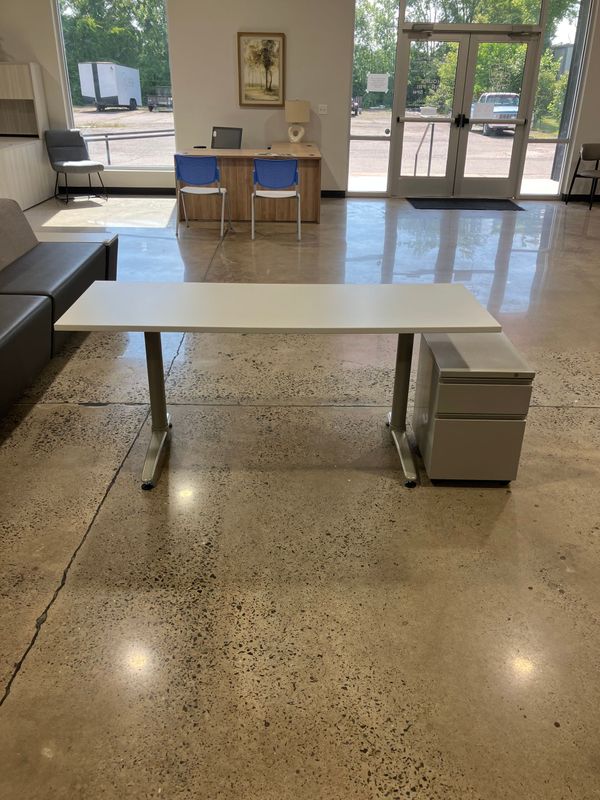 24X66 Table w/ Mobile Ped **TOPS ARE NEW, SO CAN BE ORDERED IN VARIOUS SIZES.