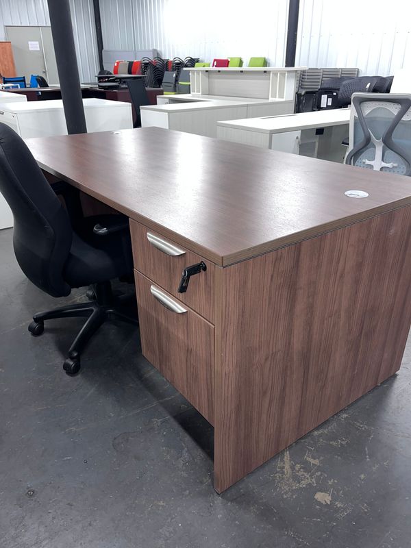 36X72 Single Ped Walnut Desk *2 Available