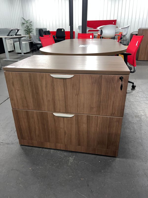 Walnut 2 Drawer Lateral File