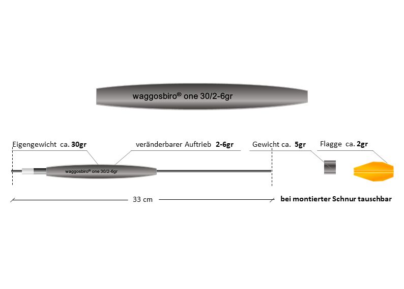 waggosbiro® one 30/2-6gr, carbon grey