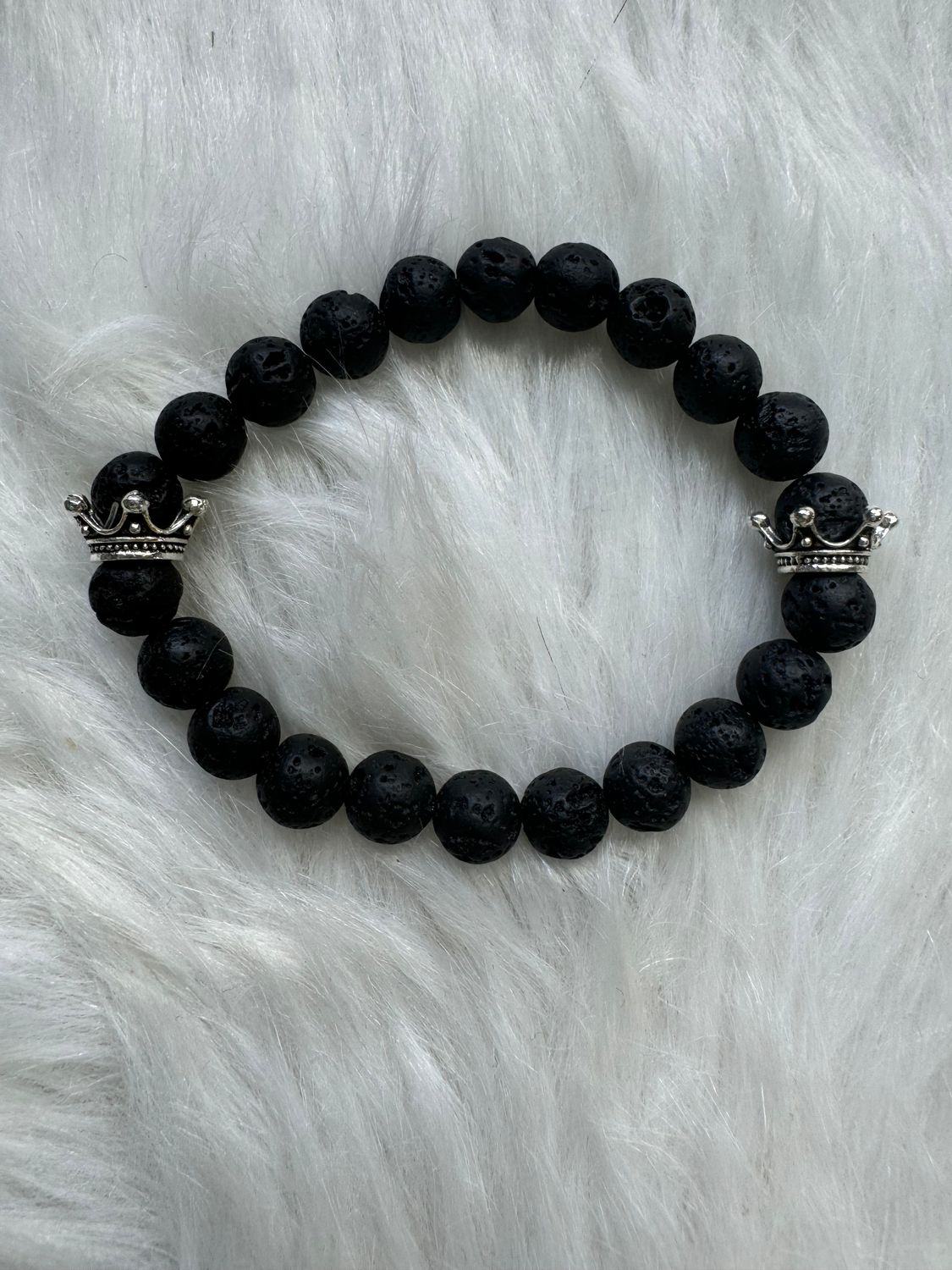 King &amp; Queen Lava Stone Bracelet – Royalty Collection