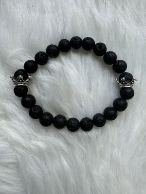 King &amp; Queen Lava Stone Bracelet – Royalty Collection