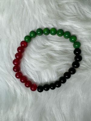 Juneteenth Pan-African Power Bracelets – Red, Black &amp; Green Beaded Stack