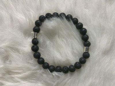 Lava Stone Aromatherapy Bracelets with Turquoise &amp; Crystal Accents