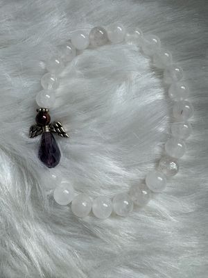 Guardian Angel Rose Quartz &amp; Amethyst Bracelet – Remember Me Collection