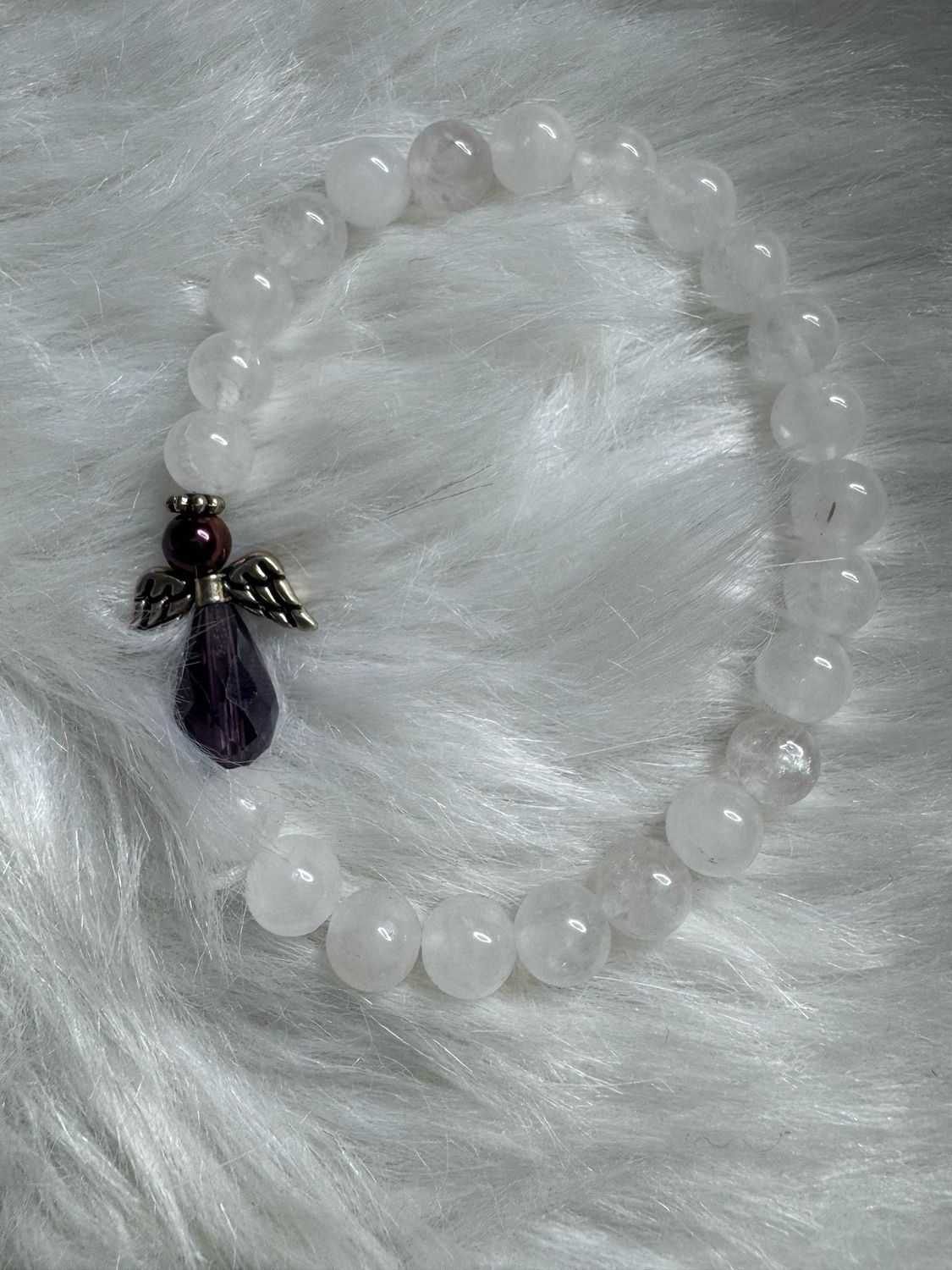Guardian Angel Rose Quartz &amp; Amethyst Bracelet – Remember Me Collection