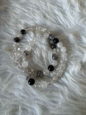 Tourmalinated Quartz Protection Bracelet – Grounding, Clarity &amp; Energy Shield