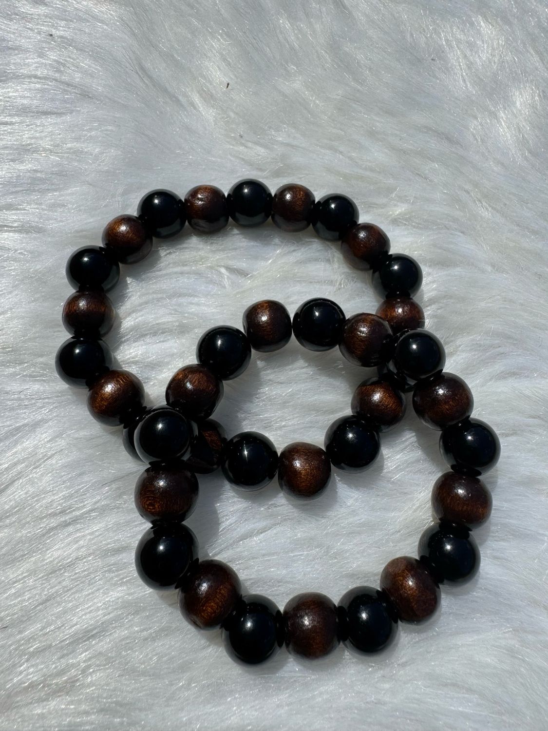 Black Obsidian &amp; Dark Wood Energy Bracelet