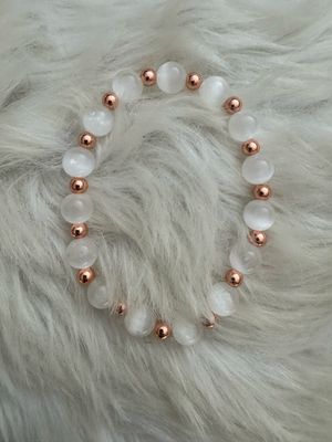 White Quartz &amp; Copper Energy Bracelet