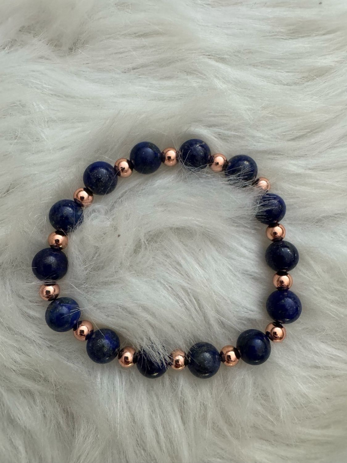 Lapis Lazuli &amp; Copper Bead Bracelet – Wisdom, Strength &amp; Style