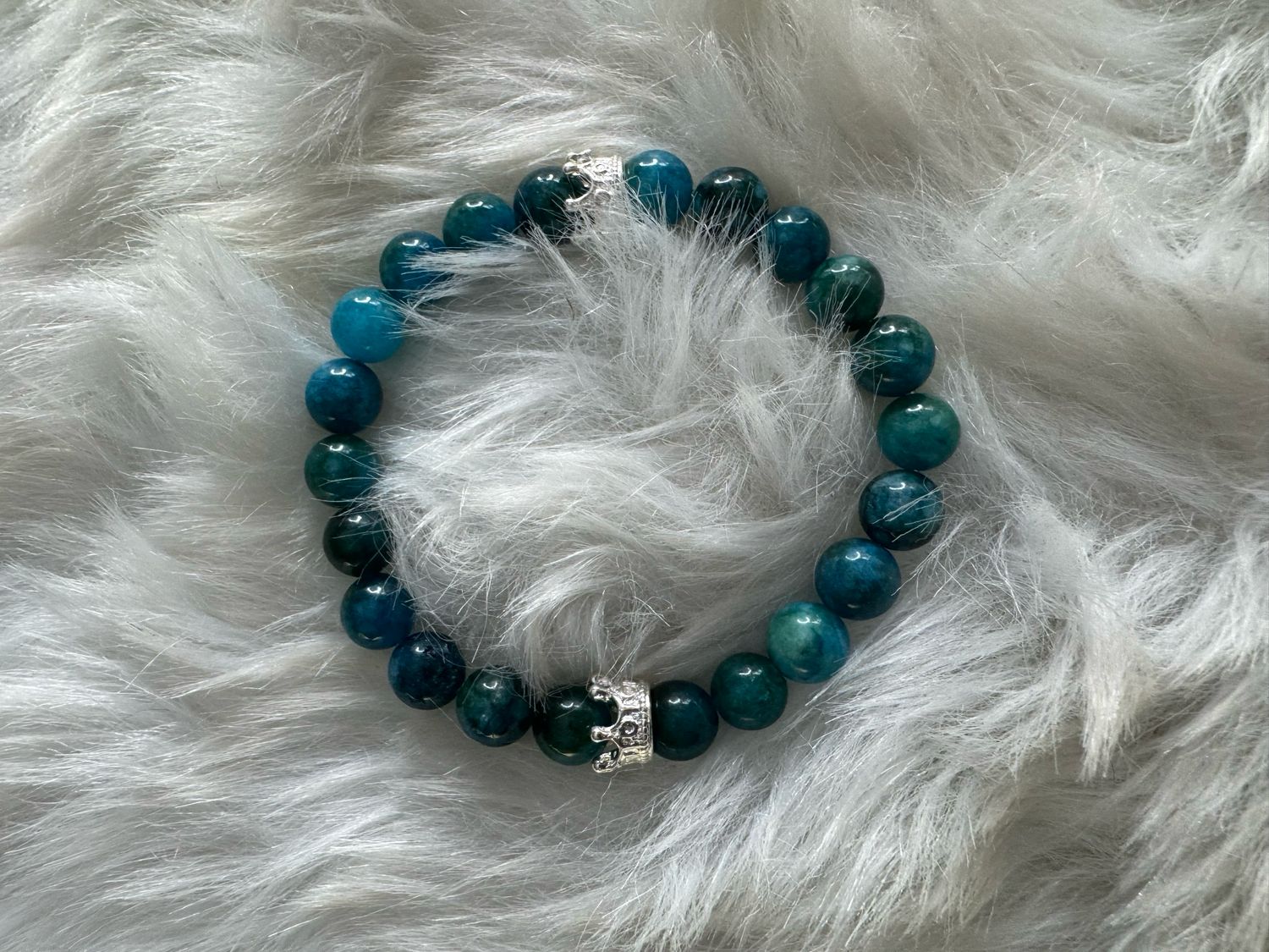 Royalty Classic – Blue Apatite Crown Bracelet