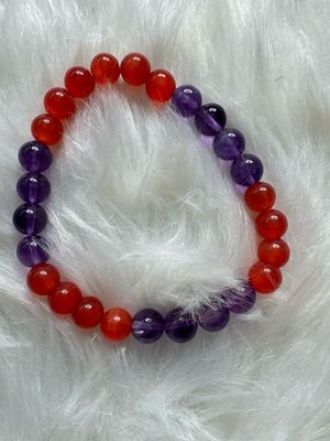 Amethyst &amp; Carnelian Energy Healing Bracelet – Protection &amp; Vitality