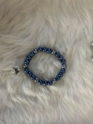 “Remember Me” Bracelet – Blue, Yellow, And Lime Green, Pearl Beads with Angel Charm