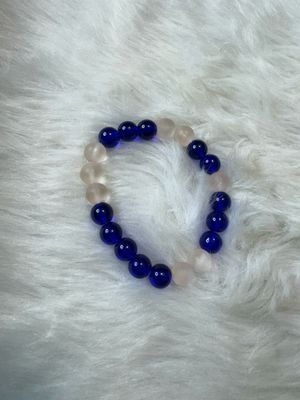 Midnight Blossom Bracelet – Royal Blue &amp; Blush Harmony
