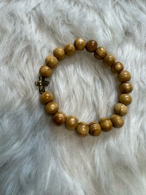 Natural Olive Wood Cross Bracelet – God Got Us Collection