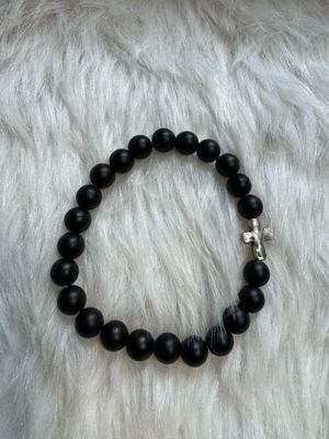 Matte Black Onyx Cross Bracelet | God Got Us Collection
