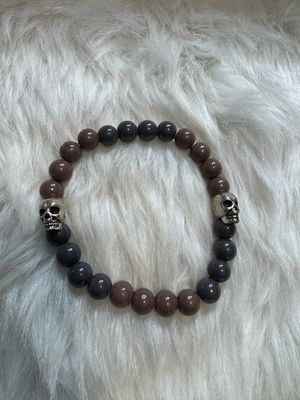 Two-Tone Jasper Skull Bracelet | Skull Collection