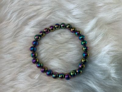 Rainbow Hematite Energy Bracelet – Grounding &amp; Aura Protection