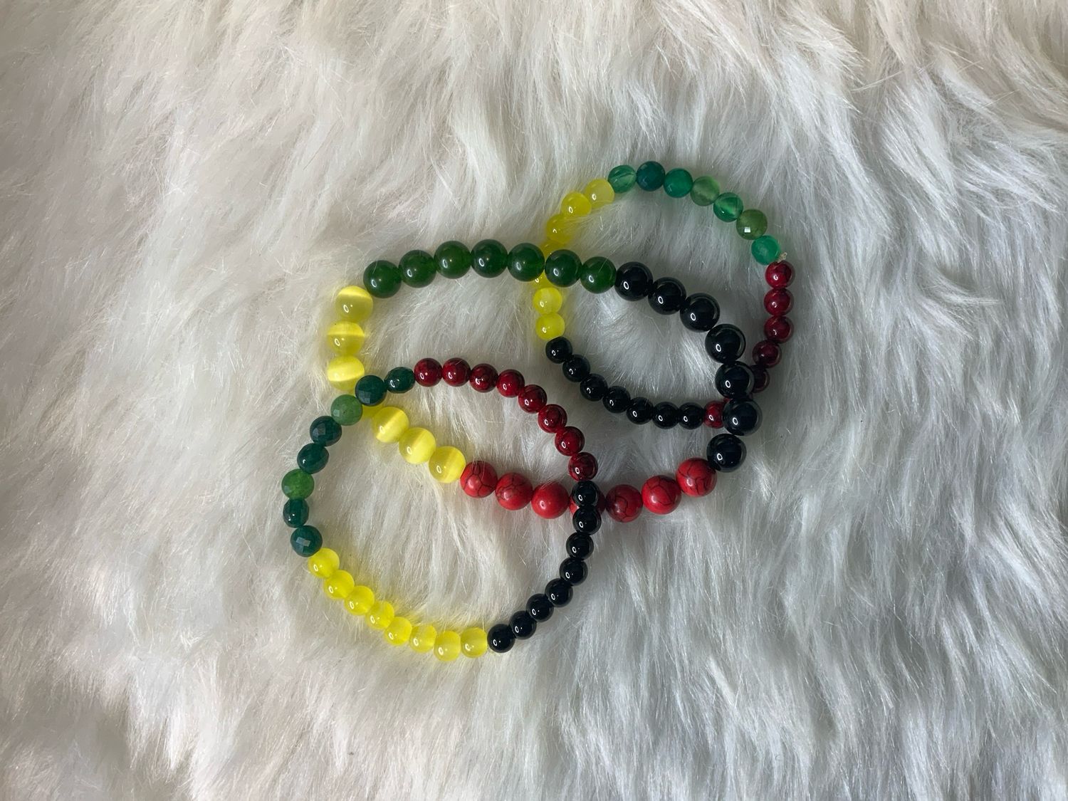 Juneteenth Beaded Bracelet Collection – Red, Black, Green &amp; Yellow Pride