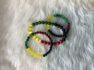Juneteenth Beaded Bracelet Collection – Red, Black, Green &amp; Yellow Pride