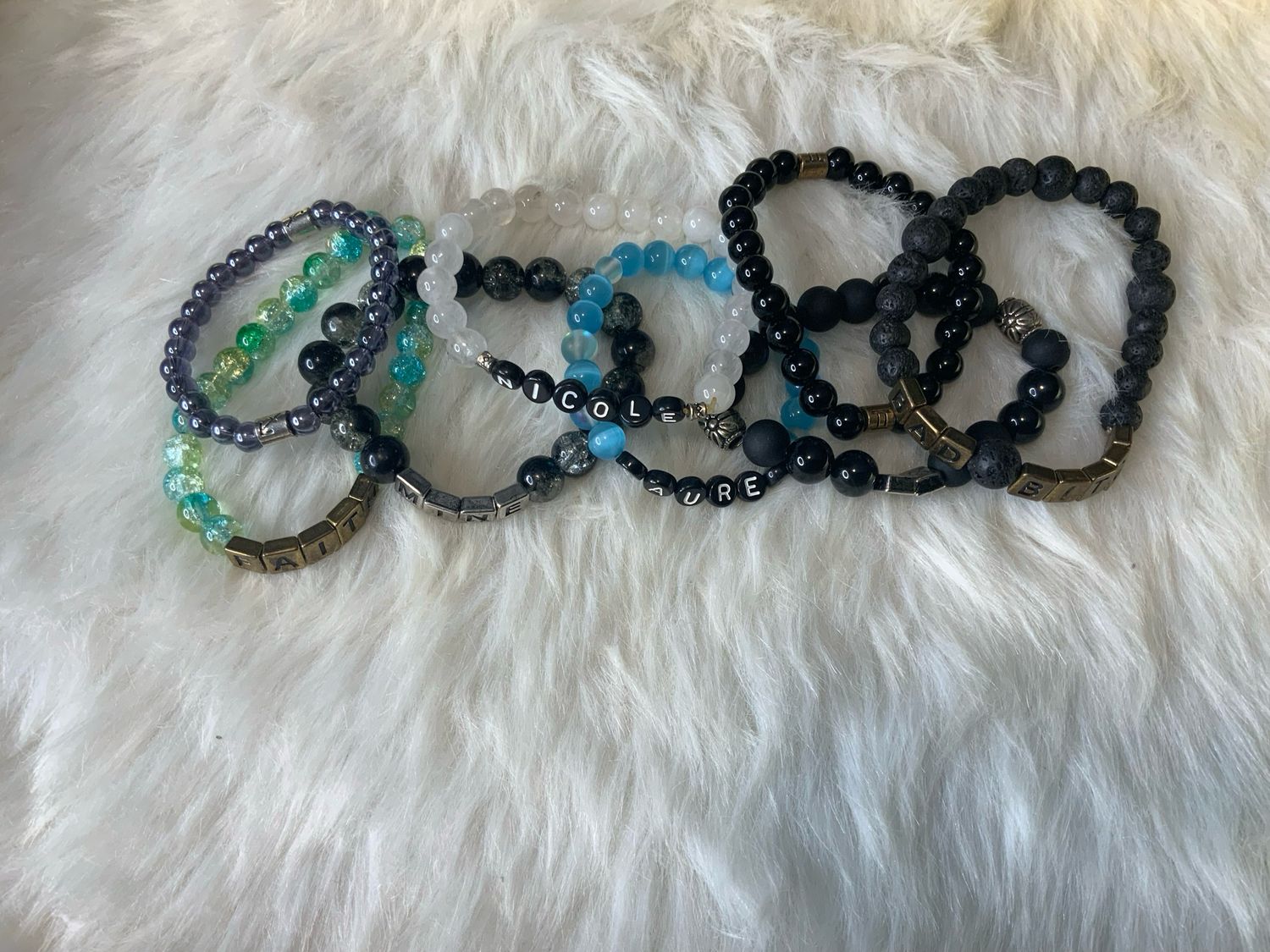 Custom Name &amp; Word Beaded Bracelets – Personalized by Felycia