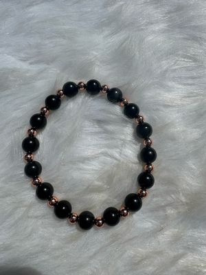 Black Obsidian &amp; Copper Hematite Bracelet – Grounding &amp; Strength 🖤 Balance. Power. Protection. 🖤