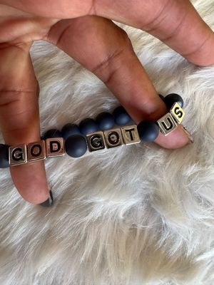 God Got Us – Navy Blue Affirmation Bracelet