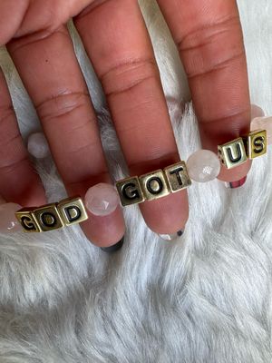 God Got Us – Faceted Rose Quartz Bracelet