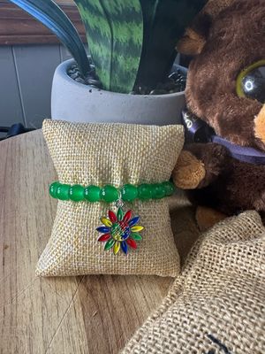 Autism Puzzle Flower Charm Bracelet