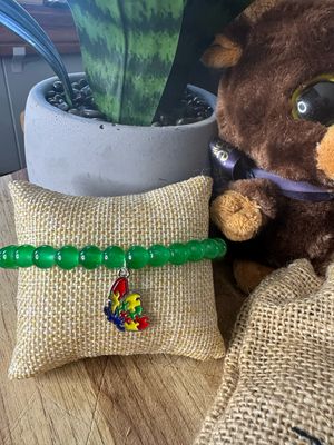 Autism Butterfly Outline Puzzle Charm Bracelet